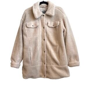 Levi's Strauss Women's Long Sherpa Trucker Style Snap Button/ Zipper Coat